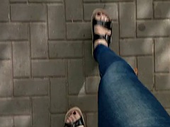 Platform sandals - public crossdressing