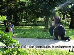 Sofia Lee gets caught stealing & punished by a security officer in a parc by 4K