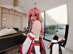 VR Conk Genshin Impact Yae Miko sexy teen cosplay parody part 3 with melodic marks in HD porn