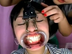 Asian Girl Gag In Mouth Getting Her Teeths Licked Nose Tortured With Hooks