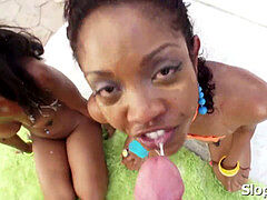 two black hoes Lotus Lain and Brandi Foxx sloppy head