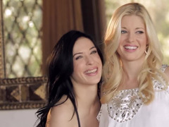 Aiden Ashley and Charlotte Stokely perform pussylicking