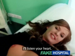 Redhead teen gets a reality check from tattooed doctor while getting a POV BJ