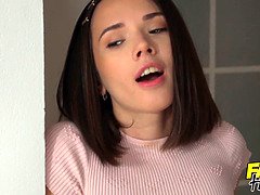 Lesbian girls Stacy Cruz and Jenny Doll give each other massage before seducing straight girl Eve Sweet into experiencing her first lesbian pussy lick