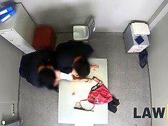 Law4k. teen doesnt understand why but cops bang her in security station