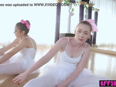 Watch these teen BFF ballerinas get trained by their instructor to deepthroat, fuck and suck big cocks