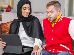 Doll in a black hijab Aubry Babcock fucked for cash by big cock