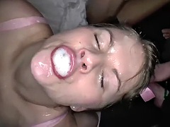 This girl drowning in cum
