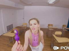 Dildoing in Detention is a Big No-no in this School - POV XXX