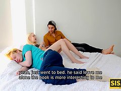 Sis.porn. woman invites stepbrother in bed for xxx because bf cant do anything