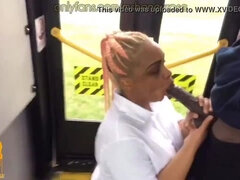 Houston Ebony Slut Drains Black Monster Cock On Public Bus