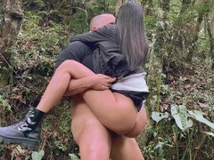 Unforgettable forest adventure: Avoid cumming during this wild fuck in the woods for a discreet intimate moment