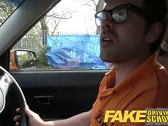 British teen marc rose and stella cox get naughty with driving instructor in fake driving school