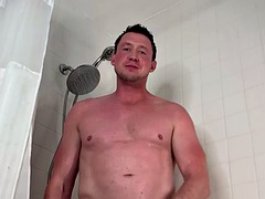 Amateur, Homosexuelle, Poilue, Masturbation, Douche, Solo