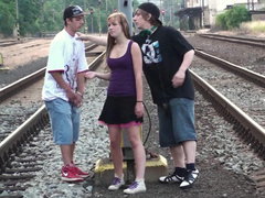 Amateurs make love on train tracks