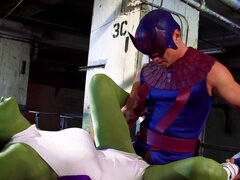 She-Hulk is banged by a naughty man in this cosplay scene