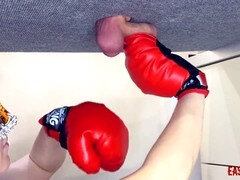 Fearless woman destroys testicles in the exciting Ballbusting boxing video