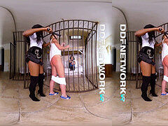 Jasmine Webb assfuck ravages some teenage prisoner girls With a Baton