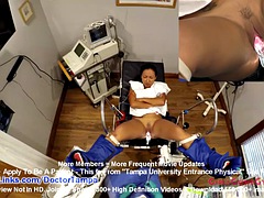 Sexy Latina Melanie Lopez gets a gyno exam from Dr. Tampa on camera