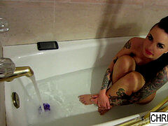 makeup apartment bath BTS With Sexy Christy Mack