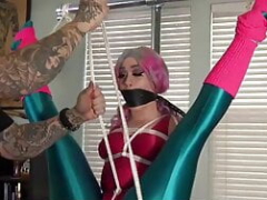 Ameriški, Bdsm, Bondage, Najlon, Orgazem, Sužnja, Spandex, Vibrator