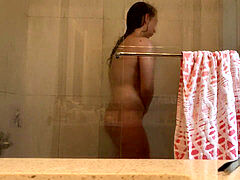 barely legal yr elderly Volleyball player HIDDEN CAMERA glass shower!