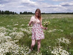 Blonde is Excited in Nature and plus Fingering in the Field