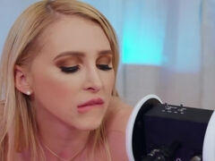 Cute blonde makes ASMR video with the help of his cock