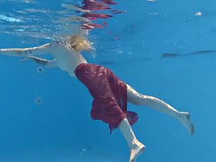 The best Mimi Cica from Finland swimming naked underwater