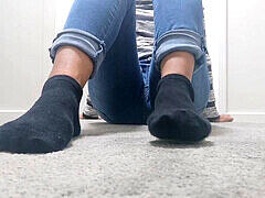 Smelly feet, black socks, sweet feet