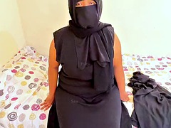Muslim man with big ass in hijab, stranger on the street in Saudi Arabia - real Arab nationality