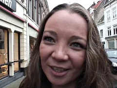 Stranger fucks hot Dutch brunette maid who loves anal sex