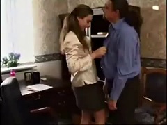 Russian secretary hard sex with the old boss