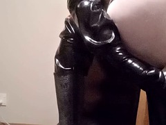 In den arsch, Pummelig, Dildo, Fetisch, Schwul, Handschuhe, Hardcore, Latex