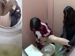 peeing asian college girls overflowed toilet with piss FULL