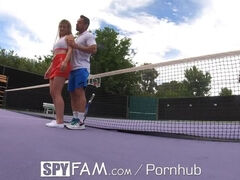 SPYFAM Step Bro Gives Step Sis Tennis Lessons & Big Dick