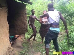 Some where in Africa, married house wife caught by the husband having sex with stranger in her husband local hurt at day time,watch The punishment he 