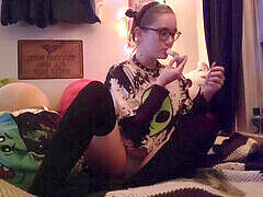 Nerdy girl glasses, high weed, nerdy teen