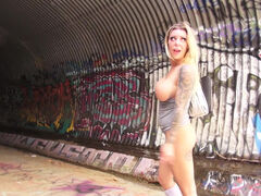 Sex in the tunnel with busty blonde Karma Rx