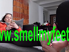Russian mistress foot sniffing