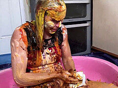 woman Trashed in Horrendous, repugnant ute Food Gunge WAM