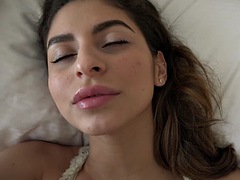 Amateur Latina beauty Nina North licked pussy, gave blowjob and fucked in POV GFE