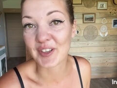 Naughty French babe gives a passionate blowjob and gets pounded by her guest