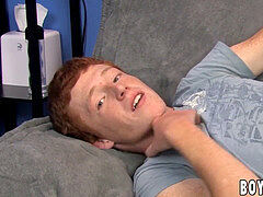 Ginger youngster milks during bang-out interview