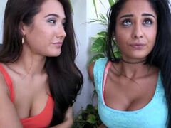 Interracial lesbian threesome with Eva Lovia & Sasha Meow & Alina Li