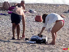 Plaża, Duży tyłek, Bikini, Nastolatki, Podglądacz