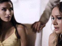 Lesbian Naomi Swann can't resist her educator who observes her and Emily Willis in a sapphic sex