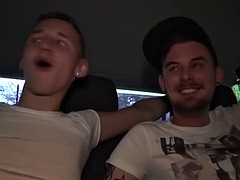 Tattooed Adam Watson seduces and fucks cute gay guy hard in a van