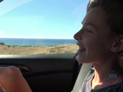 You head out for a day with Emma, and play with her pussy in the car.