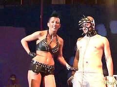 extraordinary fetish showcase on public show stage